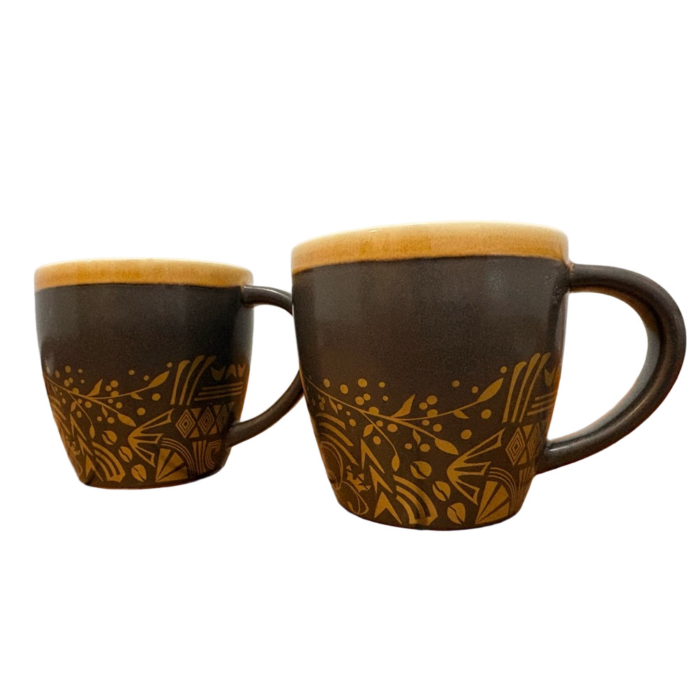 2011 Starbucks Brown Copper Split Tail Mugs